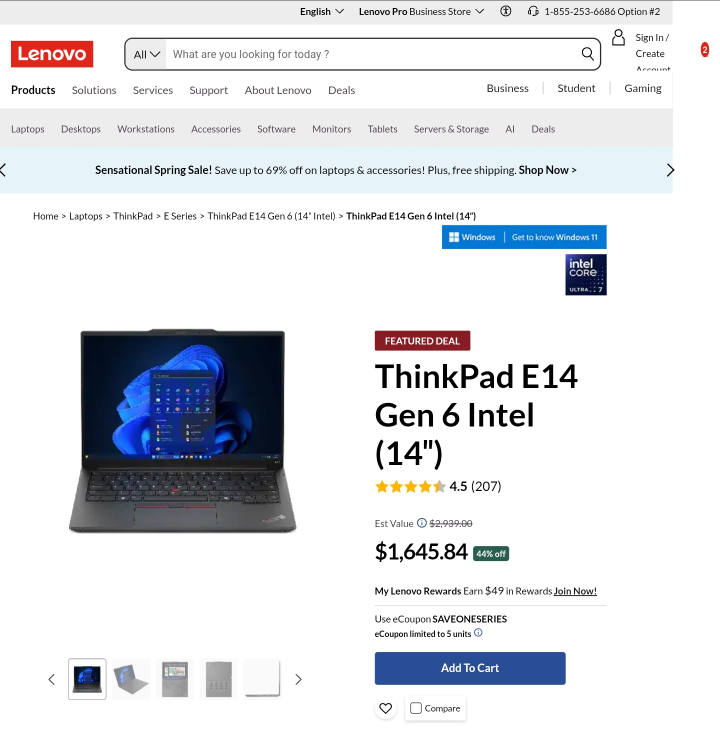 Brand New Lenovo ThinkPad E14 Gen 6 Intel 14" - Ultra 7! - photo 4