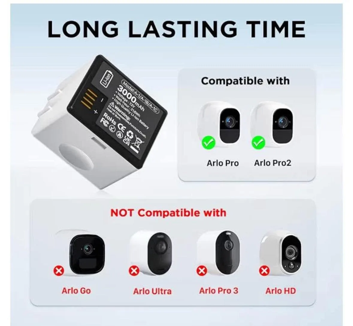 Arlo Pro 3000mAh Rechargeable Battery thumbnail