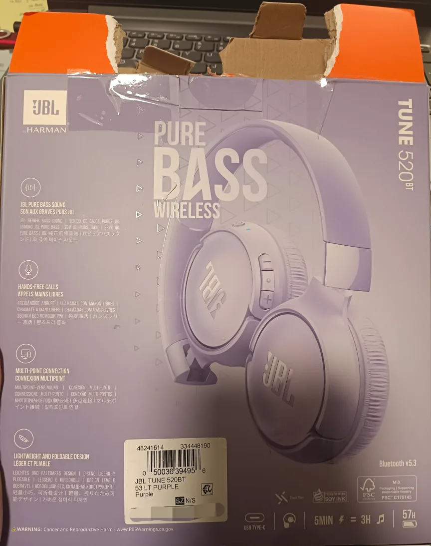 JBL Tune 520BT Wireless On-Ear Headphones - Lilac image indicator(5)