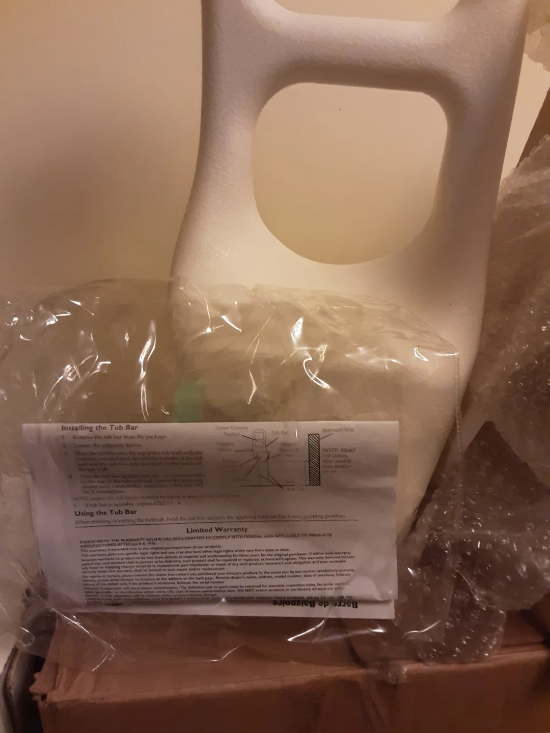 New Invacare Tub Safety Bar image indicator(5)