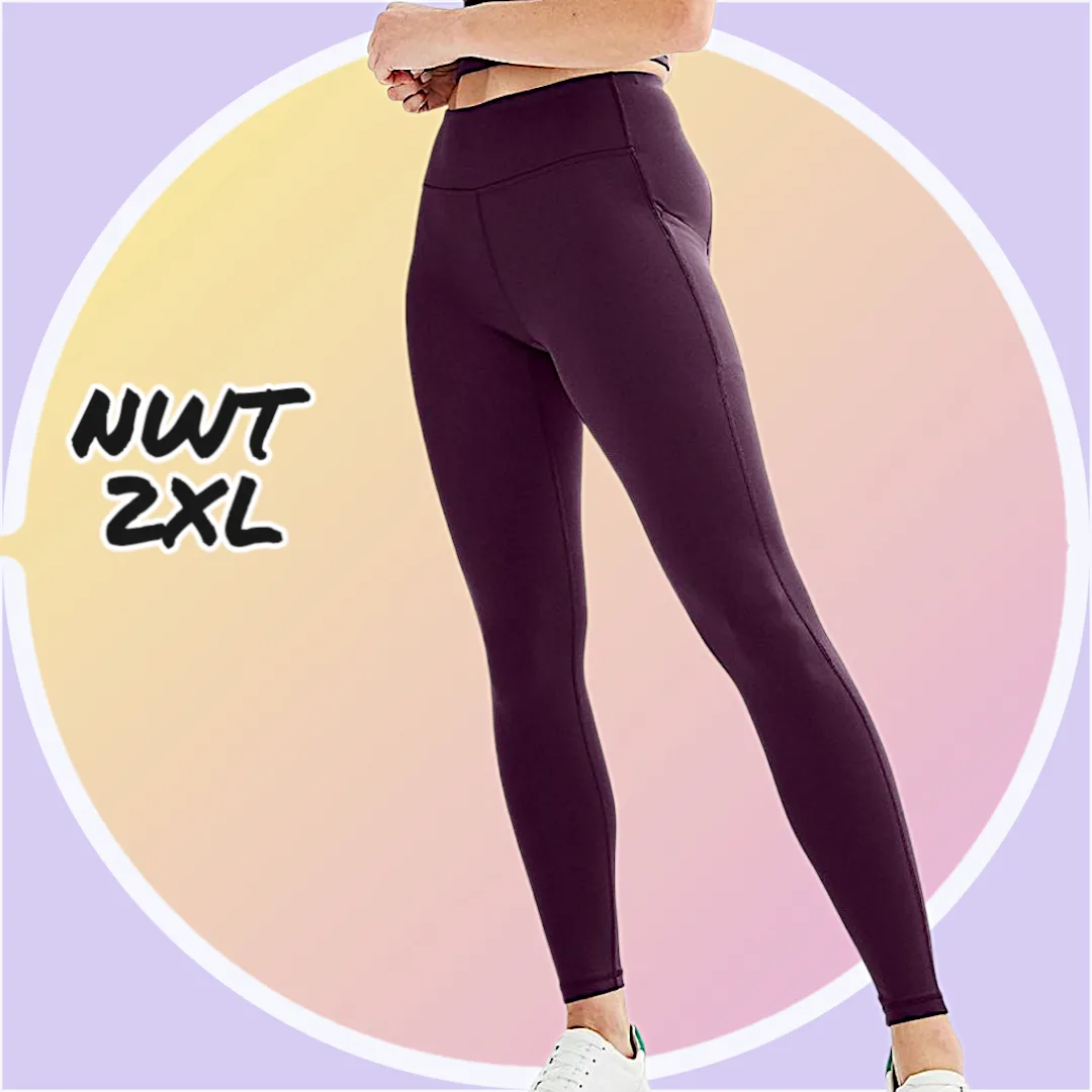 NWT SZ 2XL High Waisted Leggings w 2 Side Pockets image indicator(5)