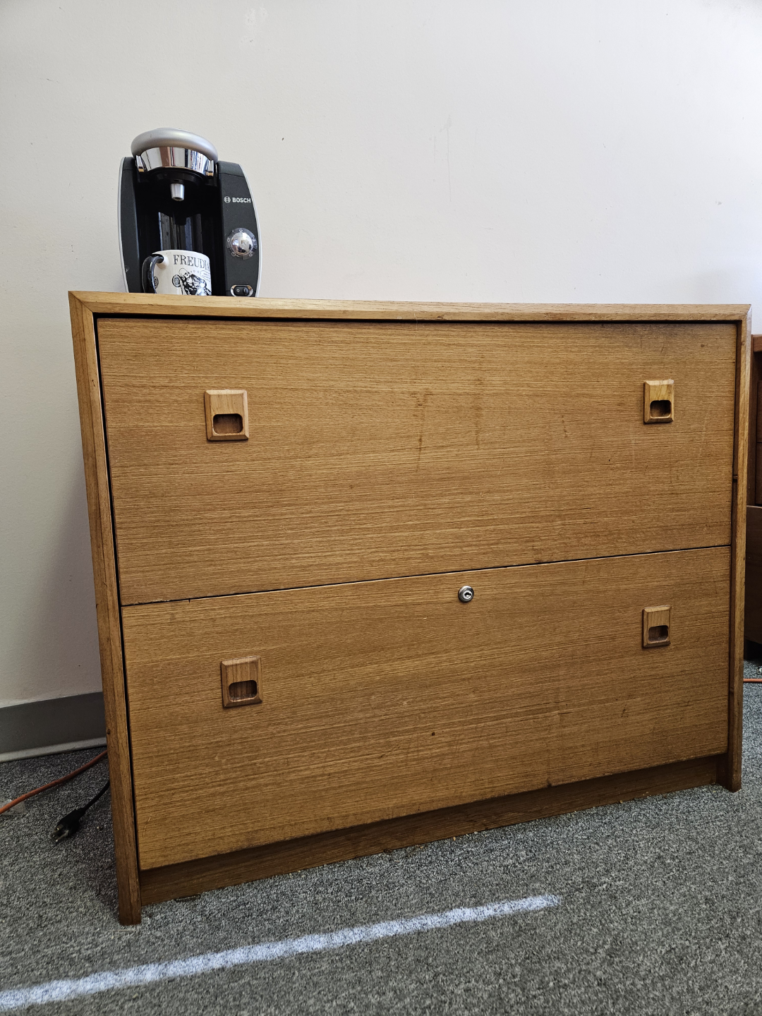 Two-Drawer Wooden Filing Cabinet