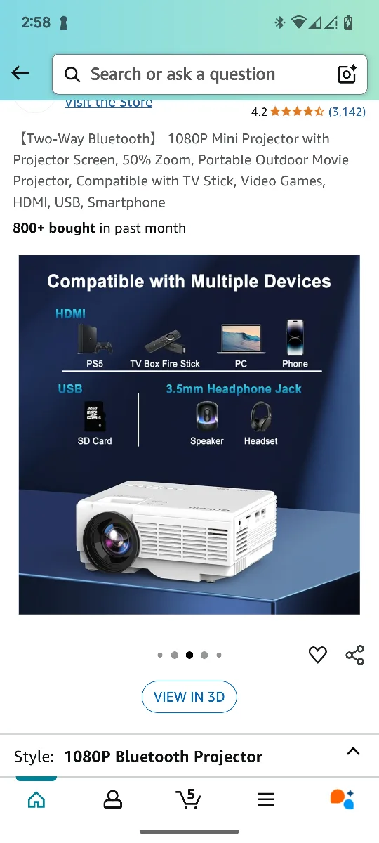 Mini projector like new with box and accessories image indicator(7)