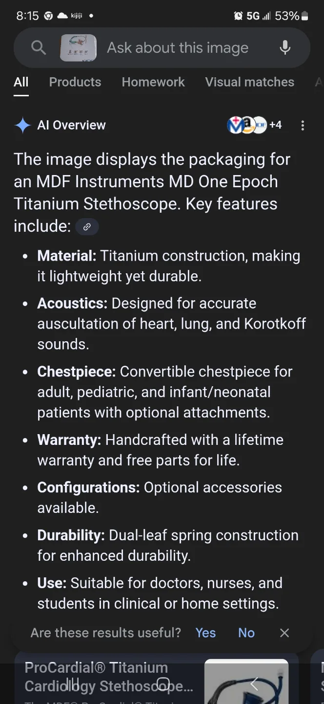 MDF MD One Epoch Titanium Stethoscope Rosegold New Sealed image indicator(6)