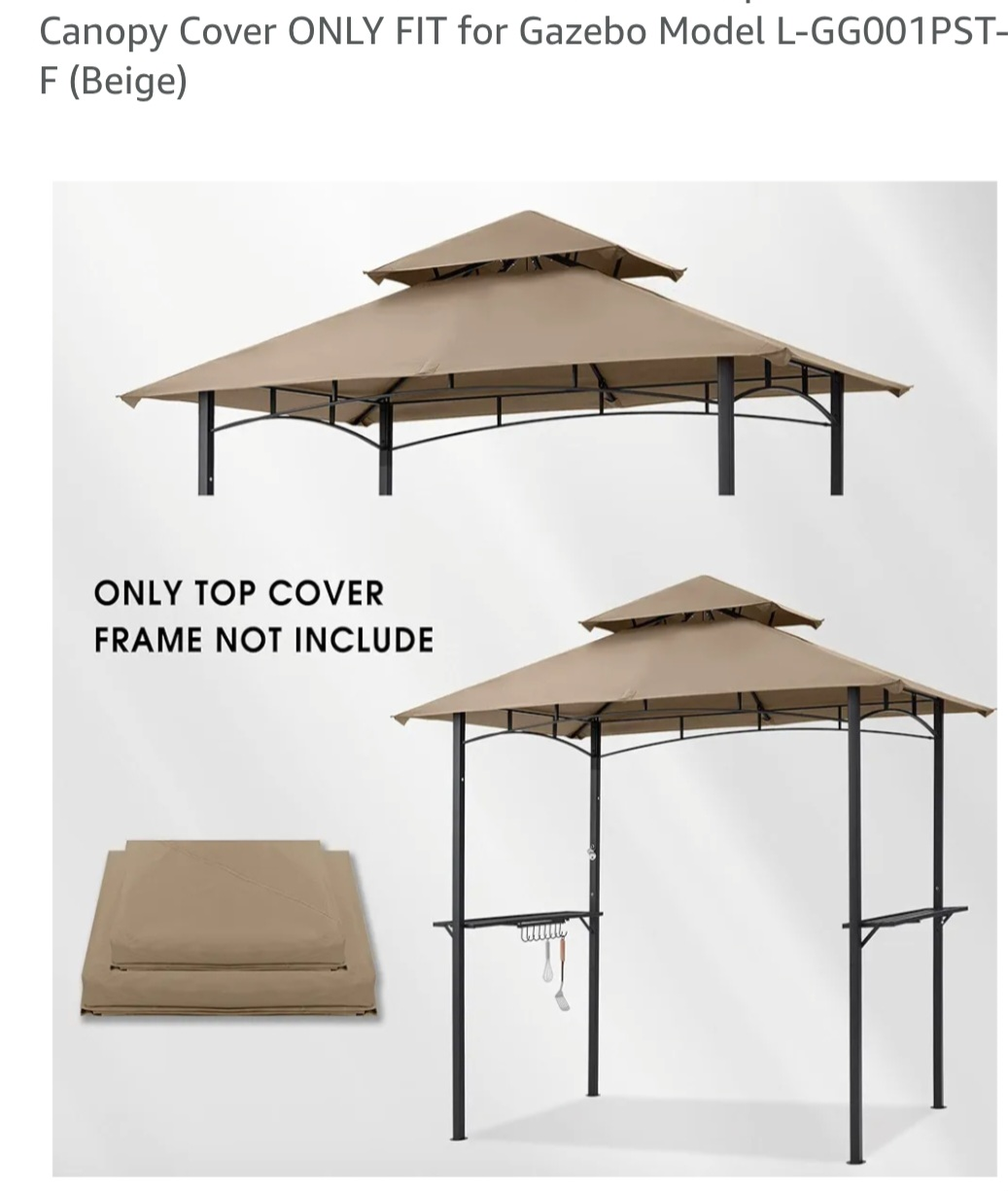 Gazebo Replacement Canopy Top - Beige - photo 2