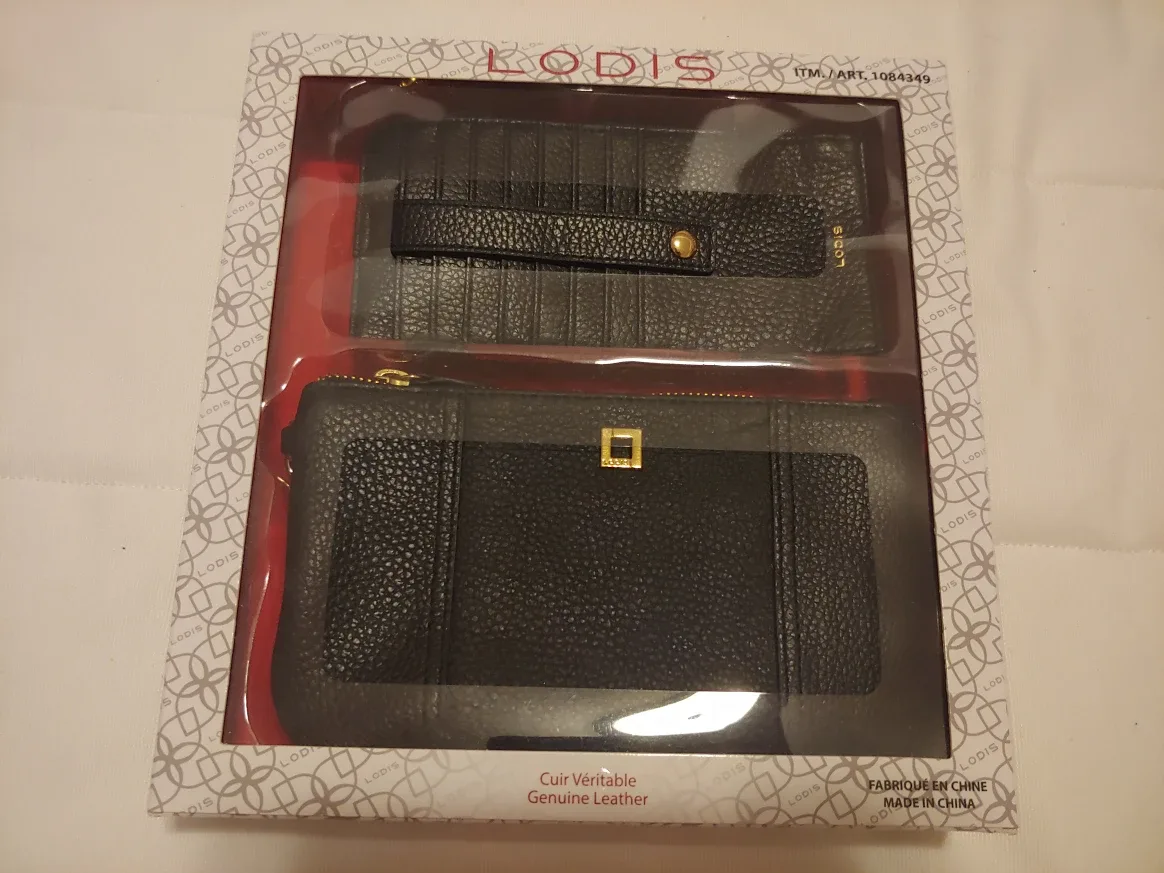 LODIS Leather Wallet Set - Black thumbnail