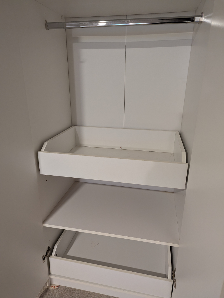 White Wardrobe with Shelves and Drawers - photo 3