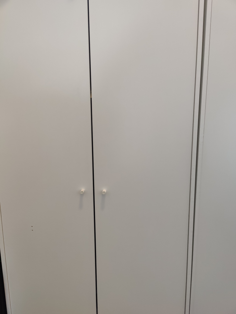 2-Door Wardrobe White with Shelves - Excellent Condition - photo 2