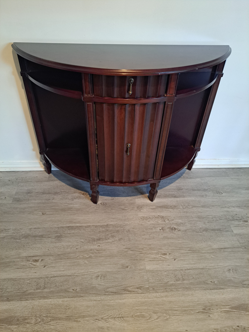 Vintage Mahogany Half-Round Console Table