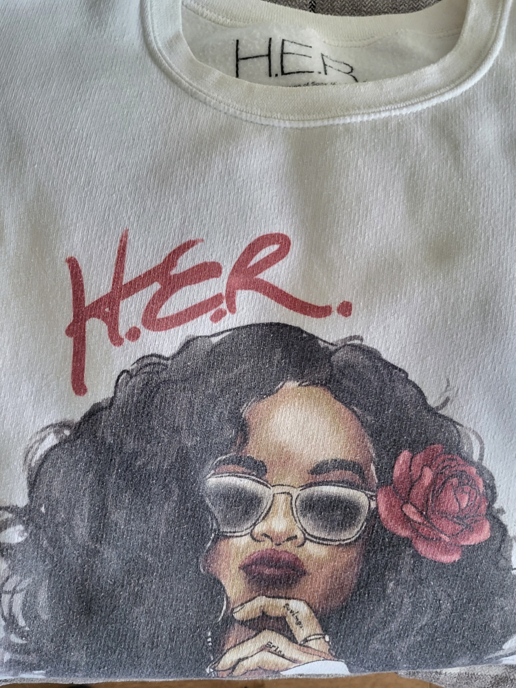 HER. White Crewneck Sweatshirt Size Large - photo 3