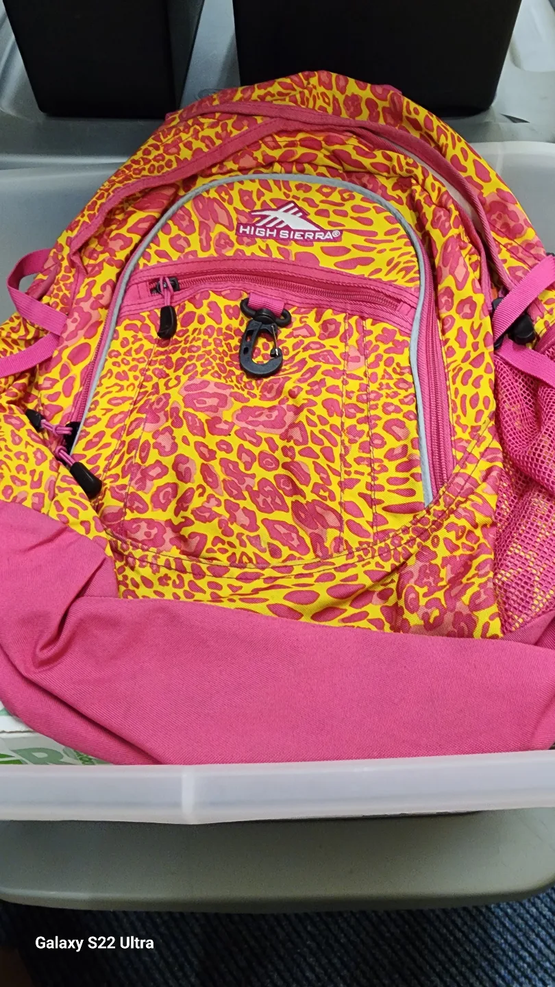 High Sierra Pink and Yellow Leopard Print Backpack image indicator(4)