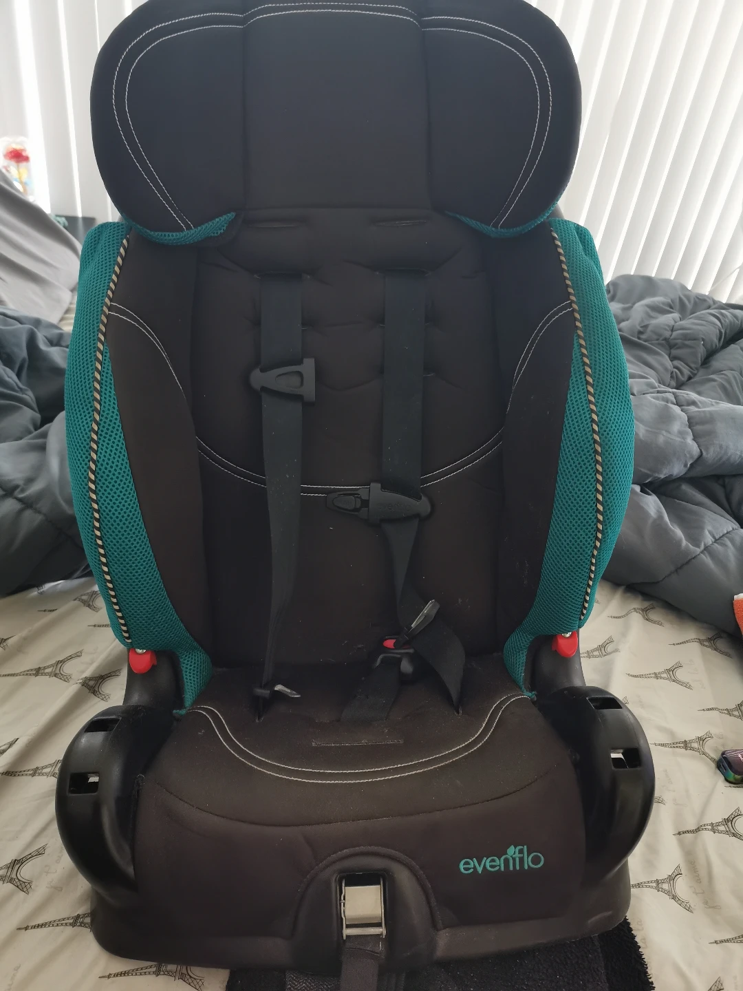Evenflo Child Car Booster Seat - Teal and Black