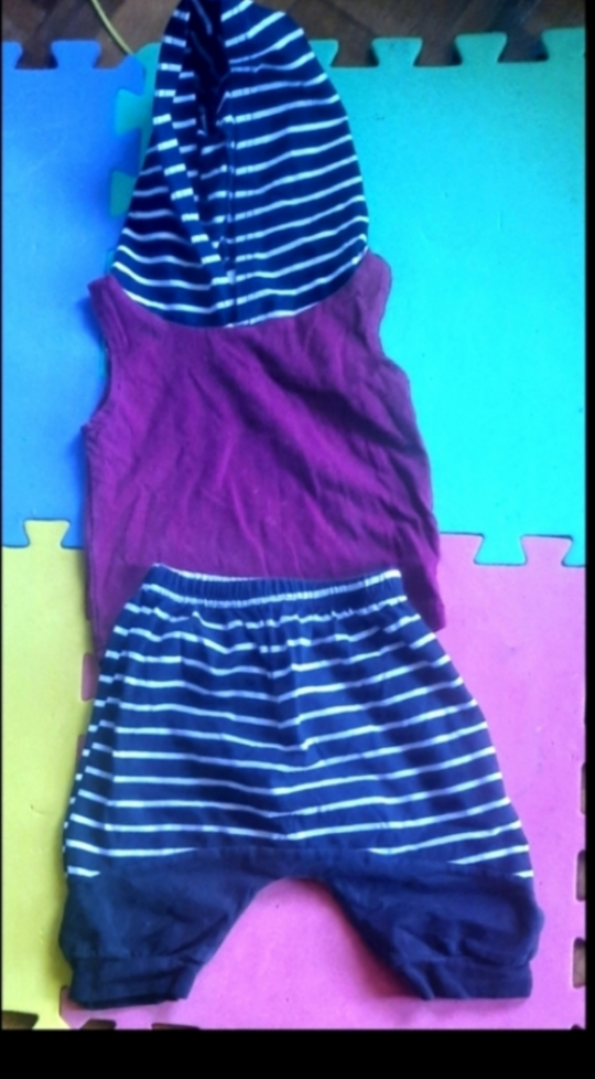 Baby Boy's Sleeveless Shirt and Shorts Outfit - photo 2