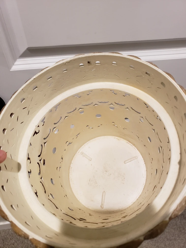 Vintage Dialene Better-Maid Planter, White and Gold - photo 3