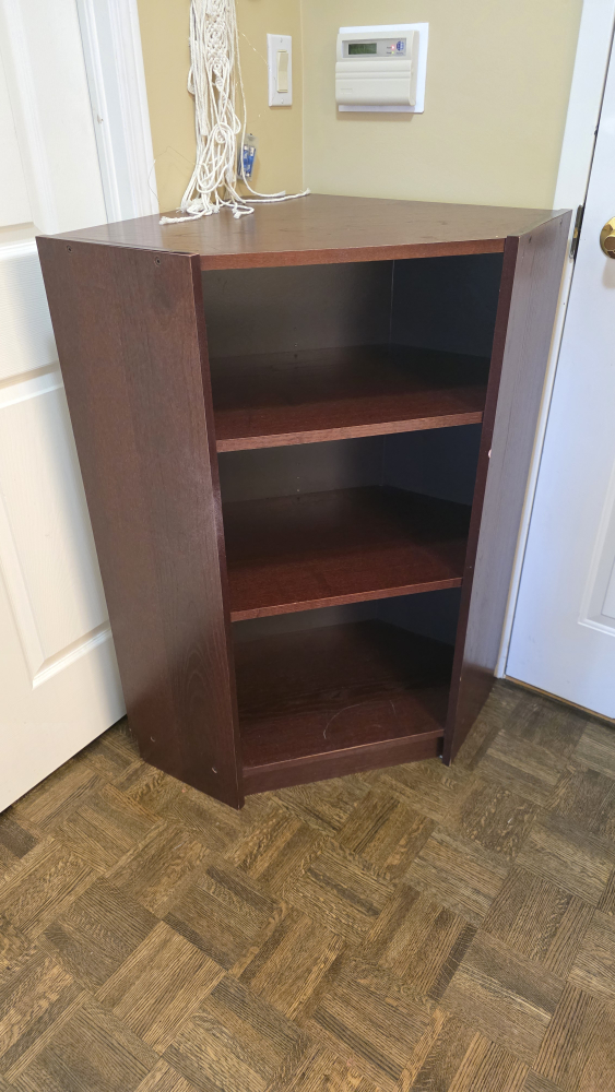 Corner Bookcase - Dark Brown Wood #freecycle