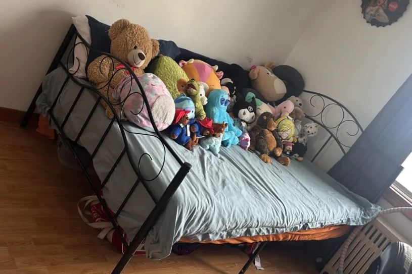 Black metal frame bed full/ double with mattress