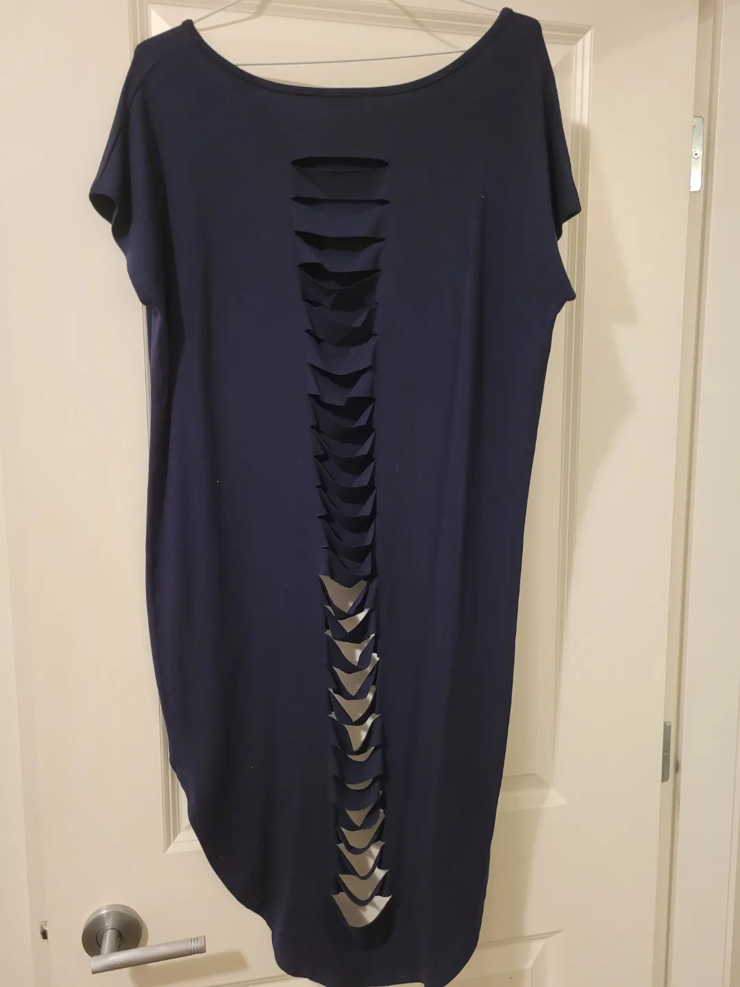 Paramour Collection Parisienne Navy Blue Cut-Out Back Tunic Top image indicator(3)