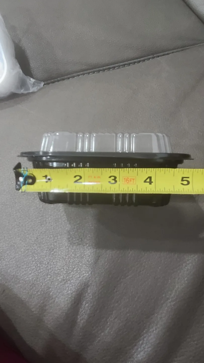 Black Plastic Food Containers with Lids (Pack of 50) image indicator(4)