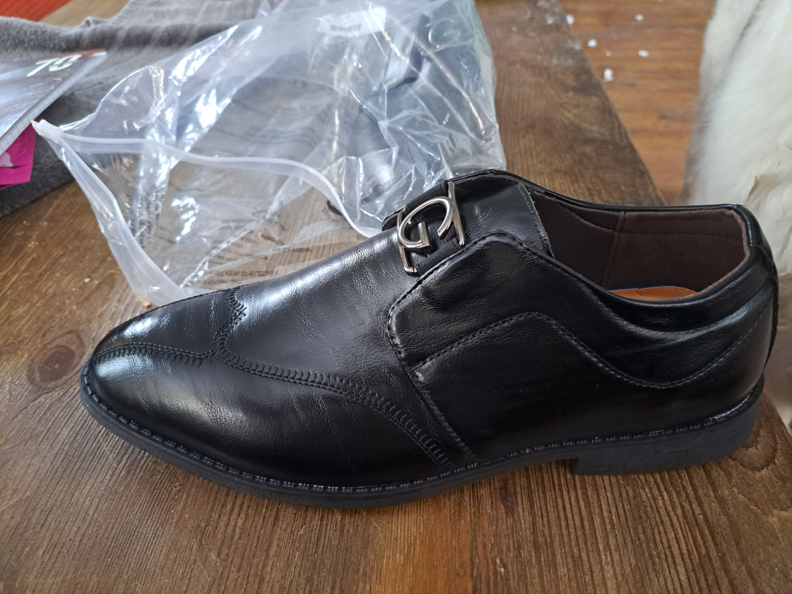 Men's Black Leather Formal Shoes Size 9 - photo 2