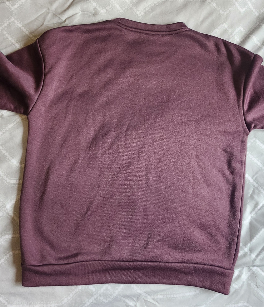 Burgundy Cat Heartbeat Crewneck Sweatshirt - Size Medium - photo 2