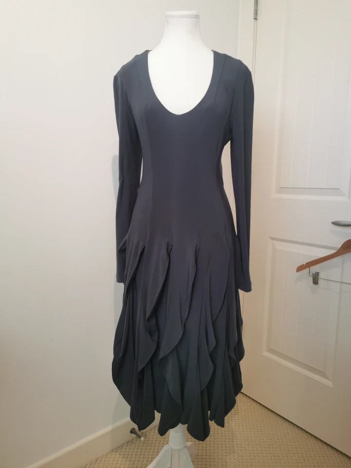 Joseph Ribkoff Size 8 Charcoal Grey Long Sleeve Dress