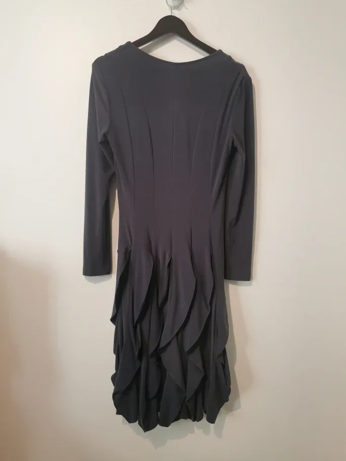 Joseph Ribkoff Size 8 Charcoal Grey Long Sleeve Dress image indicator(6)