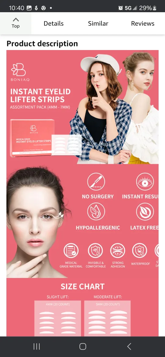 Eyelid Tape  4mm - 7mm  Eyelid Lifter Strips for Hooded & Droop image indicator(5)