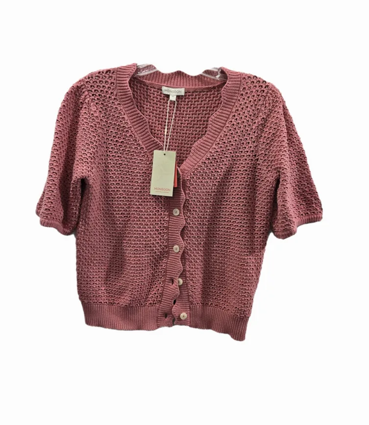 BNWTT Monsoon Half Sleeve Plain Cardigan In Pink Size M image indicator(7)