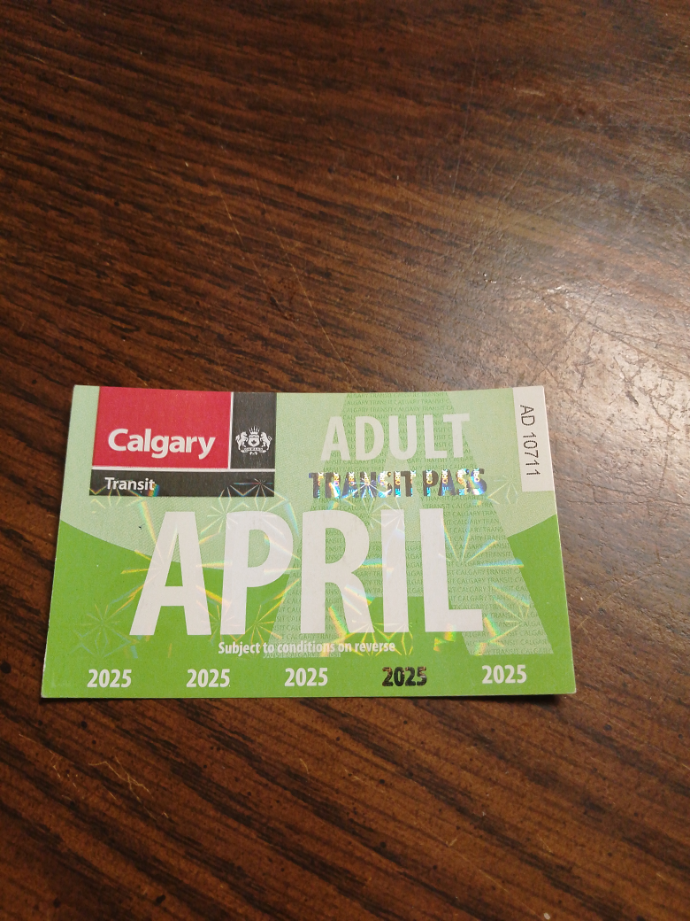 Calgary Transit April 2025 Adult Pass - photo 2
