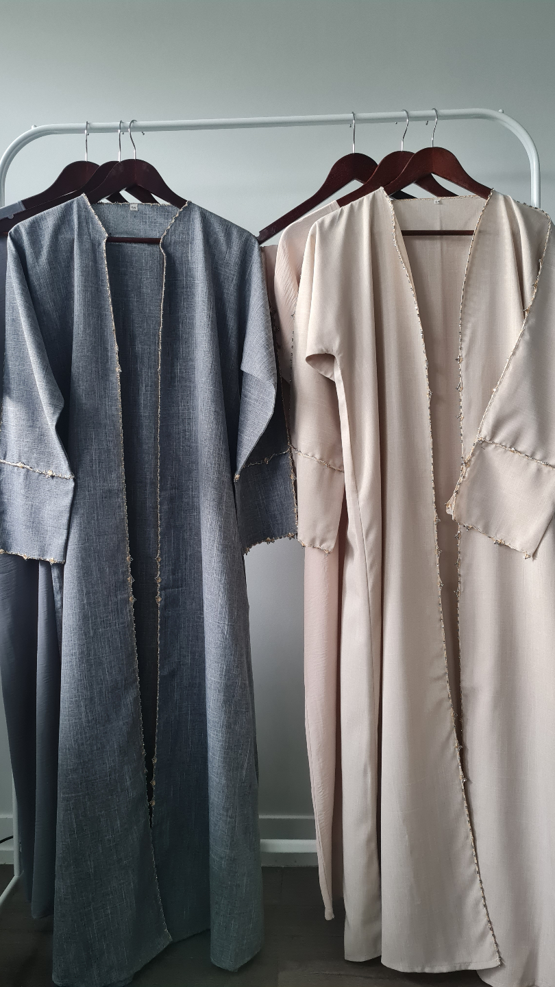 Elegant Three-Piece Linen Abaya Set - photo 4
