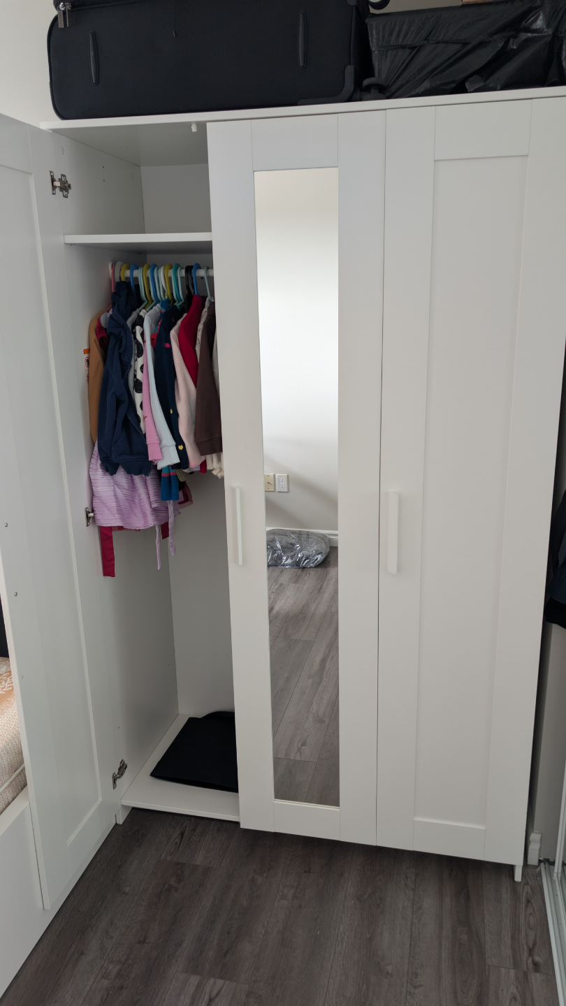 Ikea White Wardrobe with Mirror