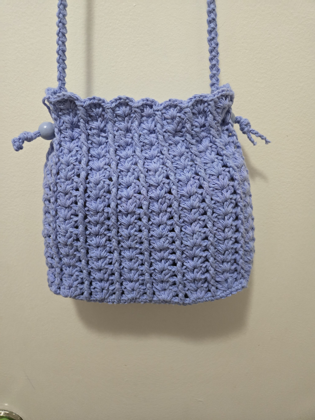 Handmade Crochet Shoulder Bag - Periwinkle Blue - photo 3