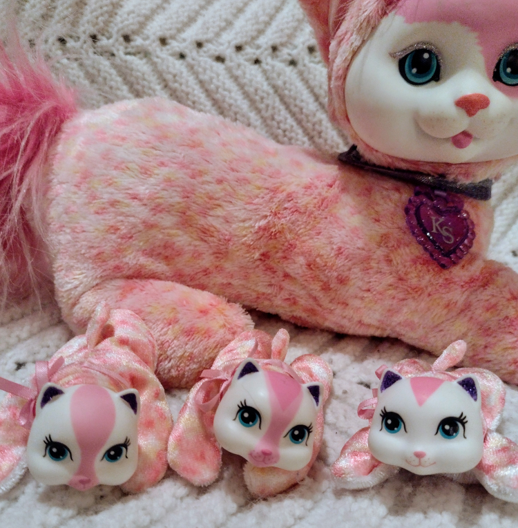 Kitty Surprise 2017 Pink Plush Stuffed Animal Cat w/ 3 Kittens - photo 4