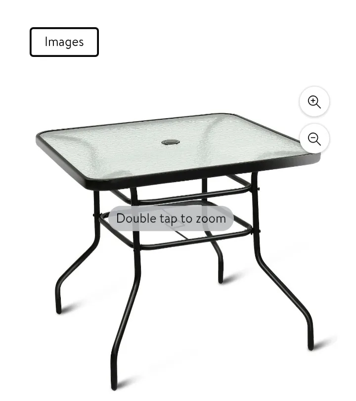 Square Glass Top Patio Table image indicator(2)