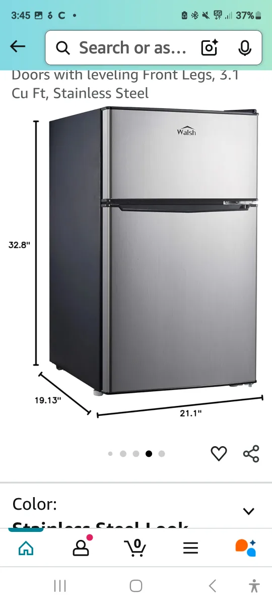 Walsh 3.1 Cu Ft Mini Fridge - Stainless Steel image indicator(4)