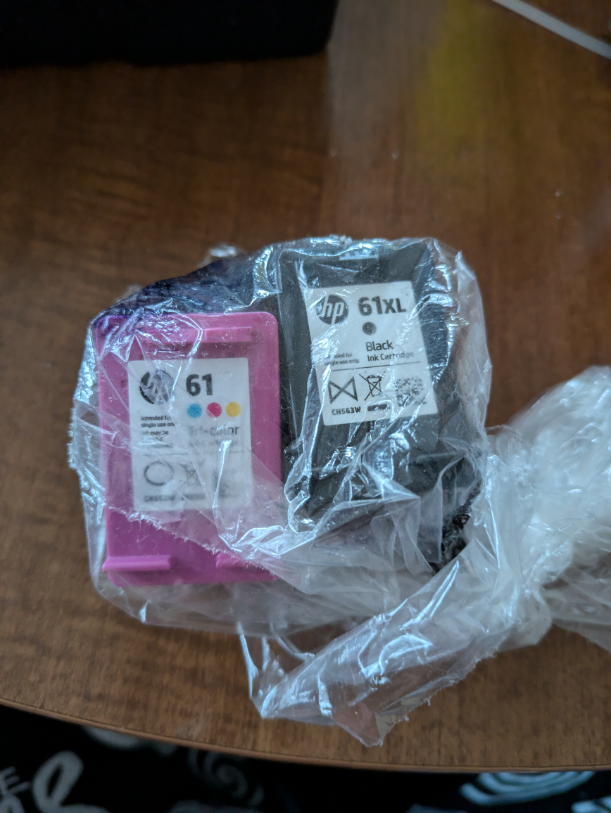 Printer ink HP 61 colour and black 💚