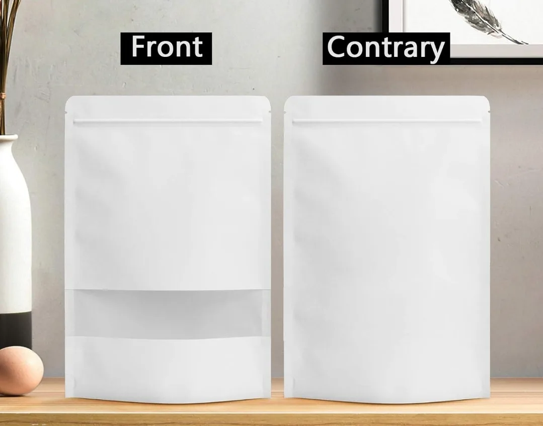 Bulk lot of 100 stand-up pouches with window thumbnail