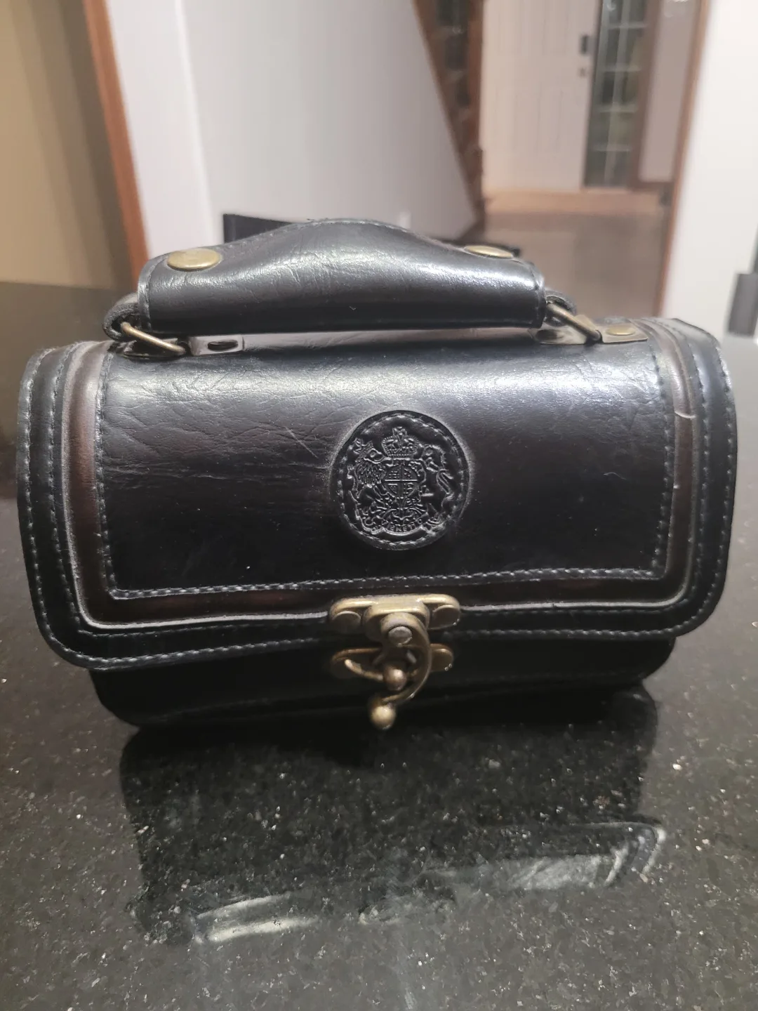 Vintage Black Leather Handbag thumbnail