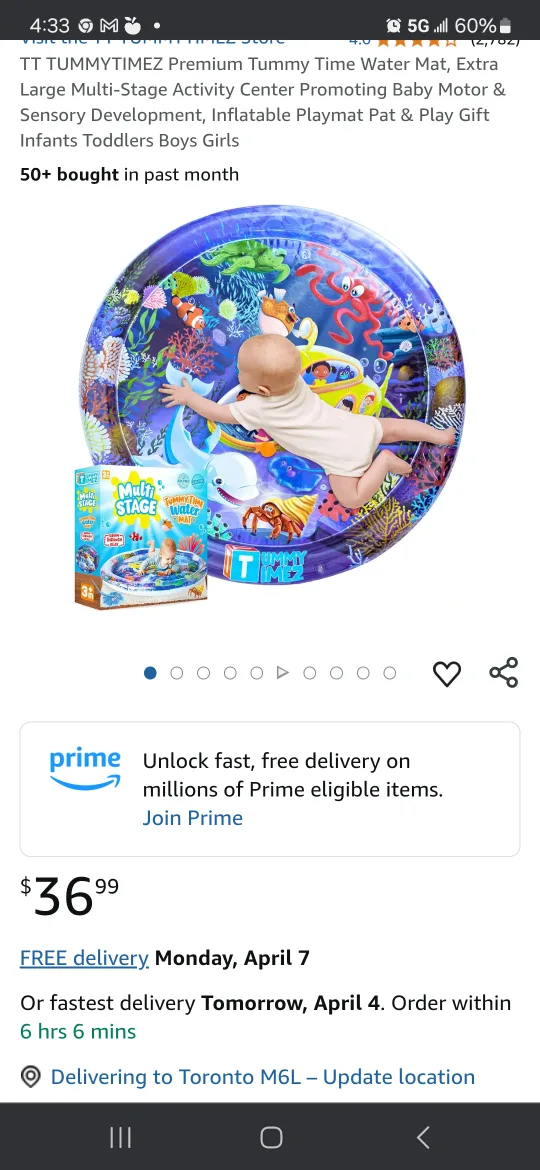 TUMMYTIMEZ  Tummy Time Water Mat Multi-Stage Activity Center image indicator(3)