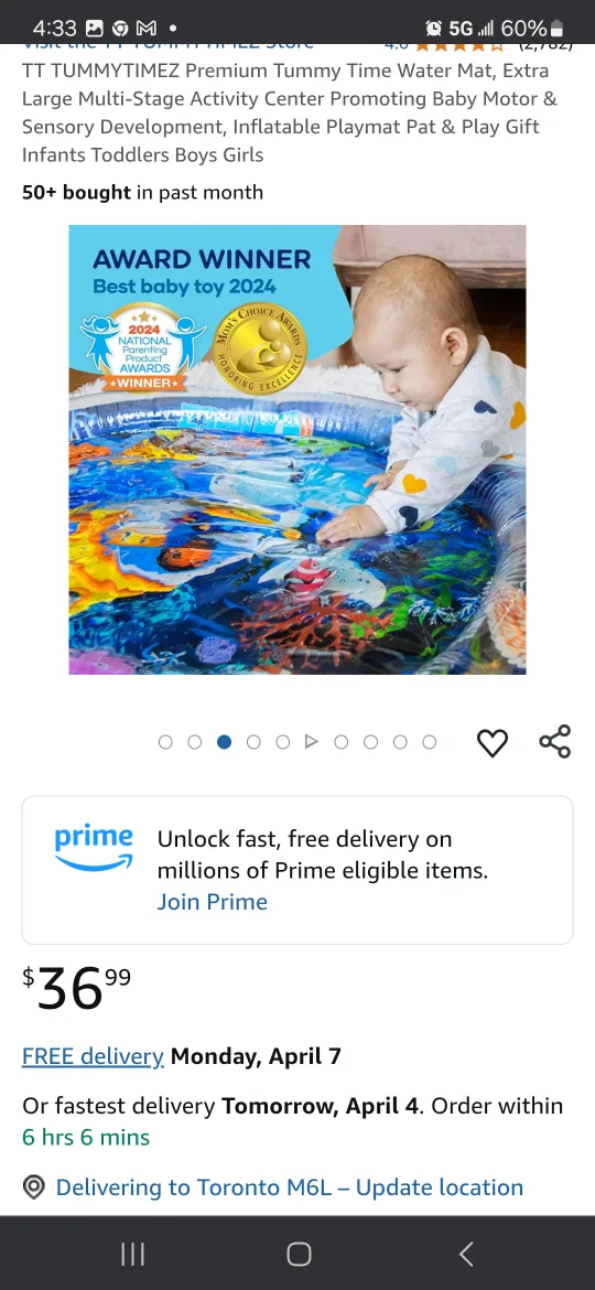 TUMMYTIMEZ  Tummy Time Water Mat Multi-Stage Activity Center image indicator(4)