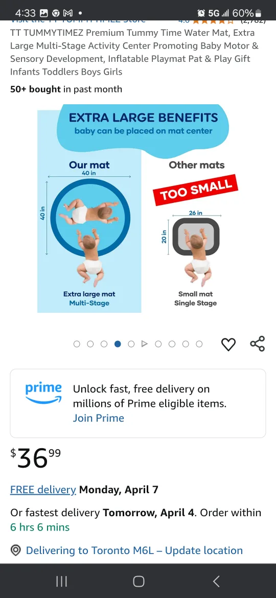 TUMMYTIMEZ  Tummy Time Water Mat Multi-Stage Activity Center image indicator(5)