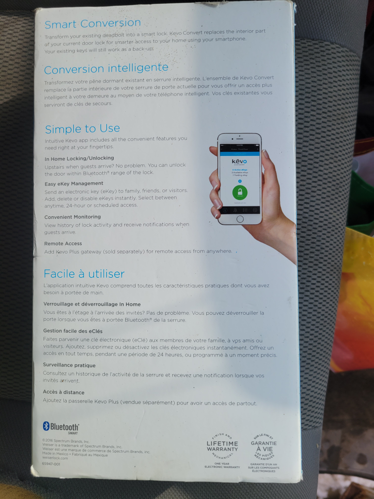 Kevo Convert Smart Lock Conversion Kit - photo 2