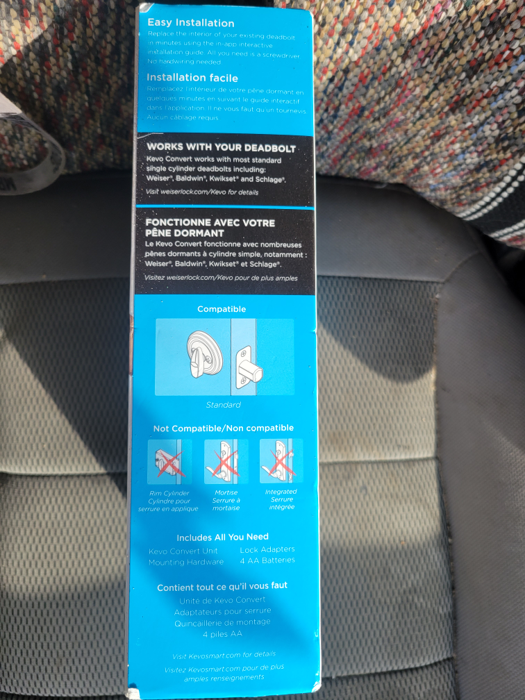Kevo Convert Smart Lock Conversion Kit - photo 3