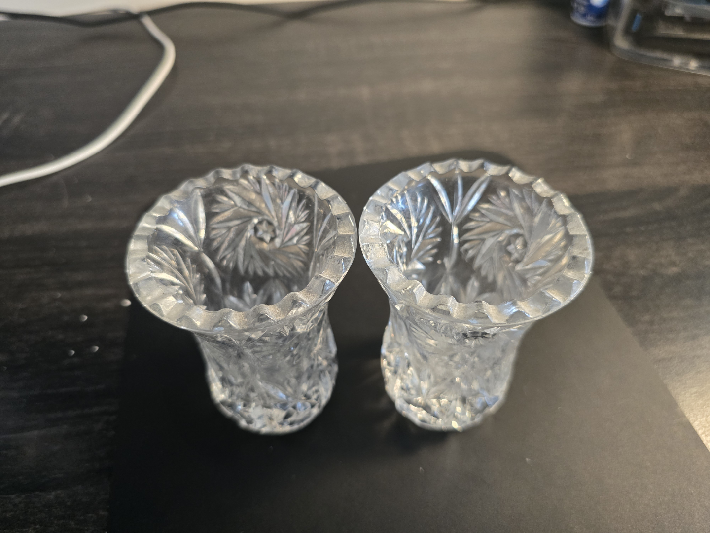 Pair of Vintage Crystal Bud Vases - photo 2