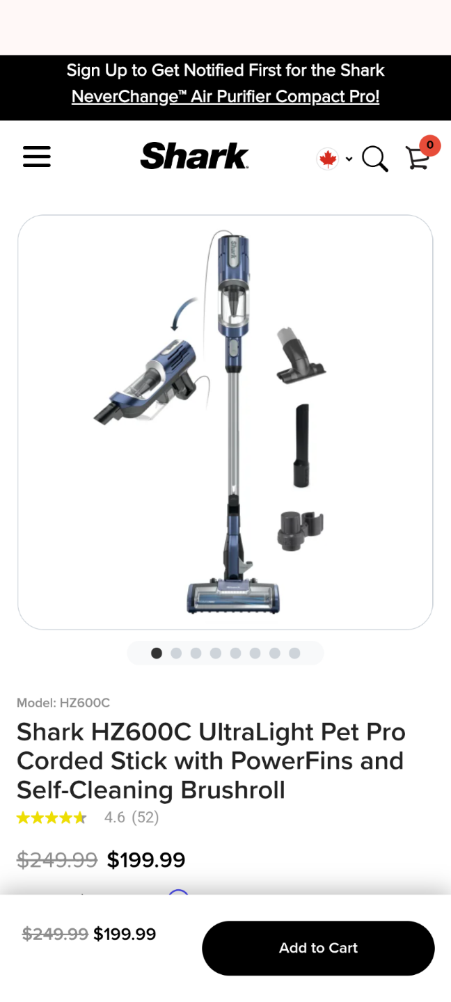 Shark HZ600C UltraLight Pet Pro Corded Stick Vacuum - photo 2
