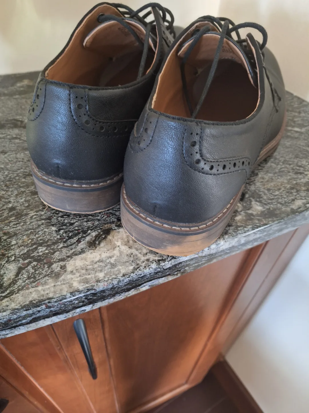 Men's Black Leather Oxford Shoes💜 image indicator(2)