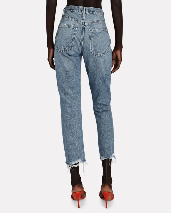 AGOLDE Riley High-Rise Straight Cropped Jeans Size 24 image indicator(4)