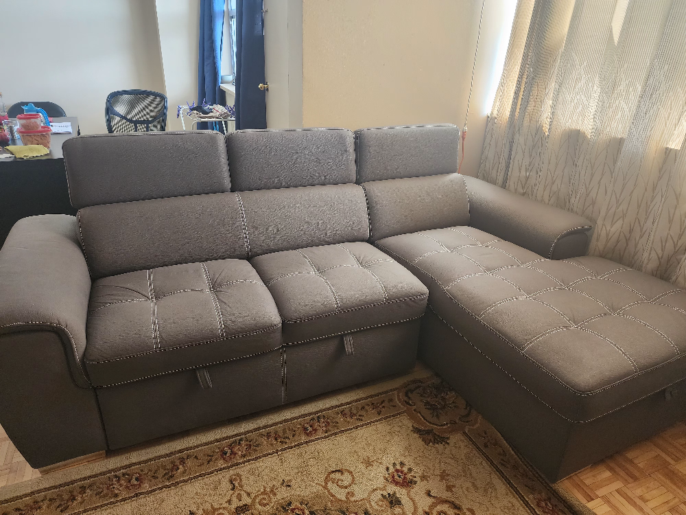 Grey Sectional Sofa with Chaise Lounge - photo 2