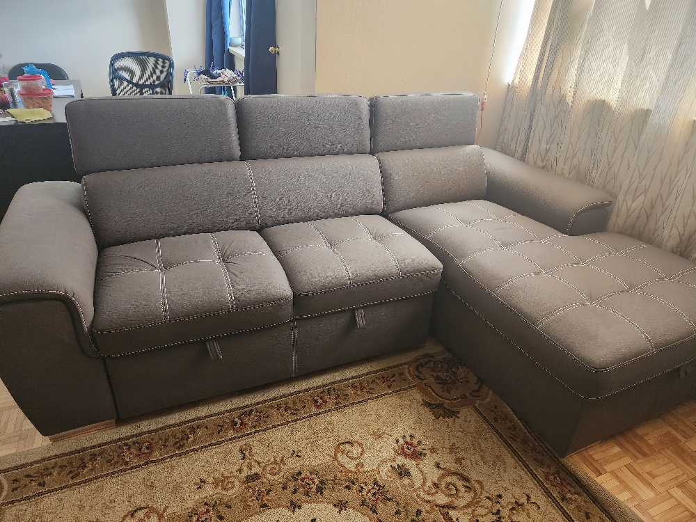 Grey Sectional Sofa with Chaise Lounge - photo 3