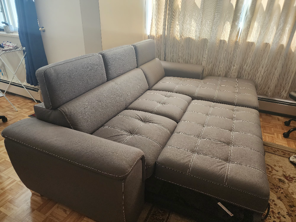 Grey Sectional Sofa with Chaise Lounge - photo 5